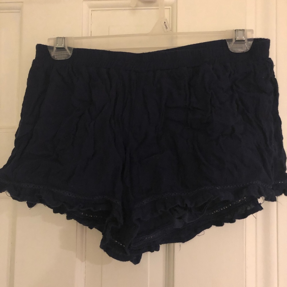 Blue ruffle shorts